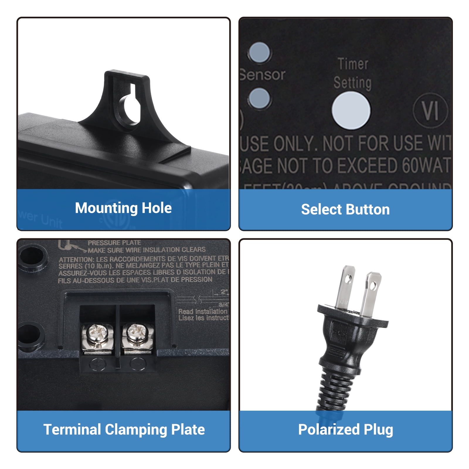 Buy DEWENWILS 60W Outdoor Low Voltage Transformer with Timer and