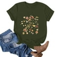 thumbnail image 3 of WREESH Women's Trendy Short Sleeve T-Shirt Round Neck Graphic Print Summer Top Olive Green, 3 of 4
