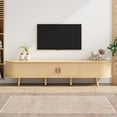 thumbnail image 1 of Noble House 64.9" TV Stand wi,Oval Rounded Corners Media Console for 65" TV,Wood Color, 1 of 11