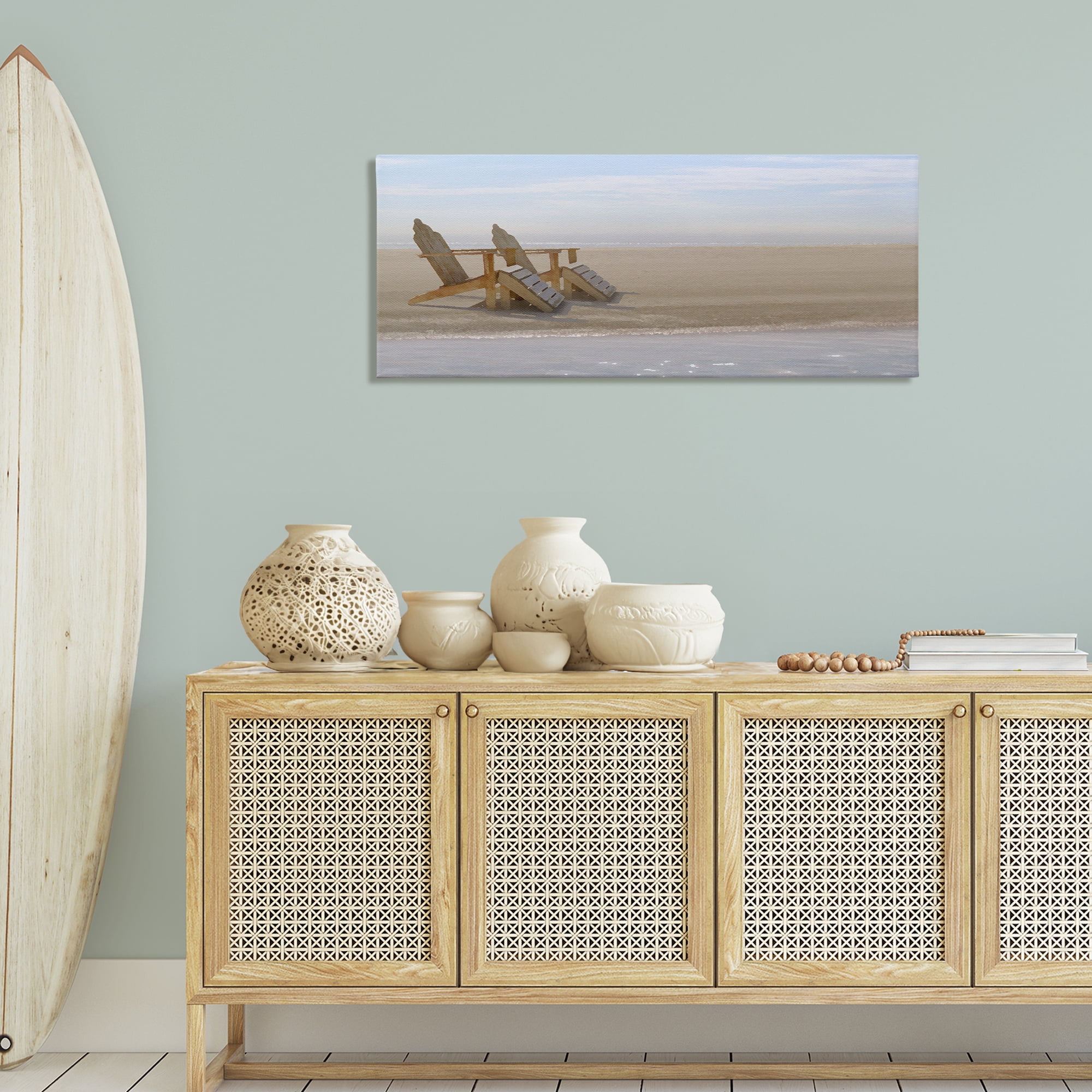 Stupell Industries Endless Beach Scene Landscape Photography Gallery Wrapped Canvas Art Print Wall Art, 48 x 20