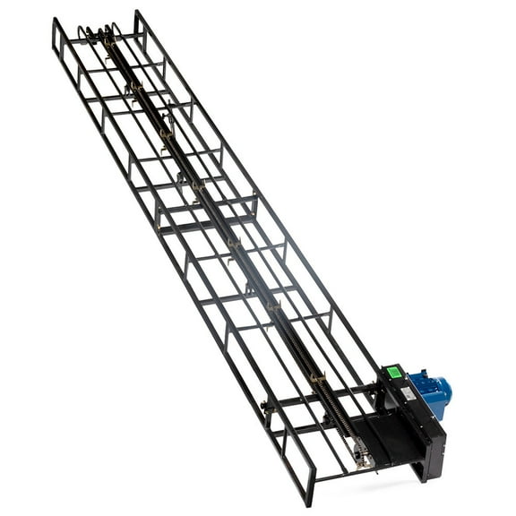 Titan Attachments Chain Drive 15ft Square Hay Bale Elevator Base Unit with 3/4 HP Motor, Charcoal Finish, Hay Harvesting Agricultural Equipment