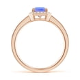 thumbnail image 2 of ANGARA Natural Emerald-Cut 1 ct Tanzanite Engagement Ring with Diamond Halo in 14K Rose Gold for Women (Size-7x5mm) | December Birthstone, Anniversary, Jewelry Gift for Women | Natural Tanzanite Ring, 2 of 9