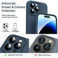 thumbnail image 2 of Liquid Silicone Case for iPhone 14 Pro, [True Liquid Silicone] [Anti Fingerprint] 4 Layer Phone Case Protective Cover, Full Coverage Around Camera & Built-in Microfiber, 6.1", Deep Blue, 2 of 15