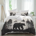 thumbnail image 2 of Black Bear Bedding 3 Piece Duvet Cover Set Twin Size, Farmhouse Forest Animals Vintage Soft Microfiber Comforter Cover with Zipper Closure & Pillowcases, Wrinkle & FadeResistant Quilt Cover, 2 of 9