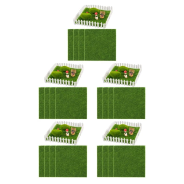 Transemion 4pcs/set Exquisite Craft Artificial Turf Lawn With Smooth Lines Tear-resistant Artificial Grass Lawn 5Set