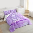 thumbnail image 3 of Manfei Purple Bow Butterfly 2pcs Bedding Comforter Set for Children Kids Teens,Letter Monogrammed Initial M Twin Comforter Sets,Bling Glitter Breathable Bedding Set,Graffiti Splash Home Decor, 3 of 8