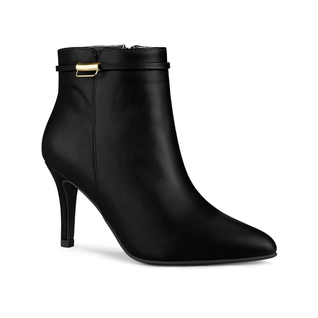 Unique Bargains Women's Stiletto Heels Pointed Toe Side Zip Ankle Boots