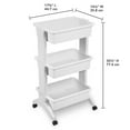 thumbnail image 3 of Sterilite 3 Tier Utility Rolling Organization Cart Storage Bins, 6 Pack, 3 of 10