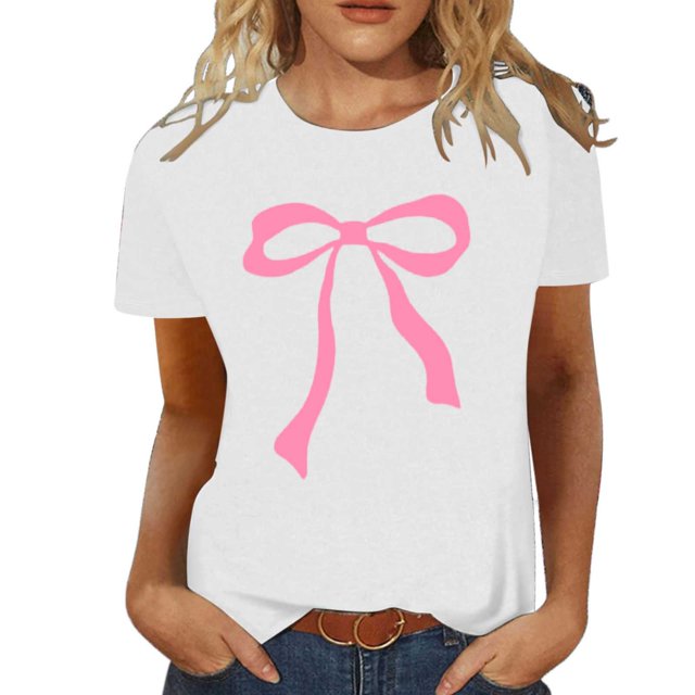 YDLCAFD Custom T Shirts Front and Back Women's Stylish Printed Crew Neck T Shirt