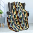 thumbnail image 4 of Retro Soft Flannel Fleece Throw Blanket, Composition of Vertically Aligned Colorful and Polka Dotted Circles and Stripes, Cozy Plush for Indoor and Outdoor Use, 50" x 70", Multicolor, by Ambesonne, 4 of 5
