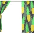 thumbnail image 4 of Coolnut Sheer Curtains, 2 PCS Colorful Pineapple On Dark Gauze Door and Window Voile Curtain Panels for Bedroom Living Room, 55"x84", 4 of 4