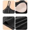 thumbnail image 5 of Women's Spaghetti Strap Cami Bra Adjustable Strap Seamless Comfortable Wireless Daily Bralette Black One Size, 5 of 7