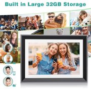 Zostuic 10.1 inch WiFi Digital Photo Frame with 32GB Memory - HD IPS Touch Screen, Auto-Rotate, Wall Mount, Free App Sharing (Black)