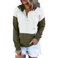 thumbnail image 1 of Gibobby Sudadera cómoda para mujer Sudaderas con capucha y botones para mujer （Verdinegro， M), 1 of 4