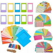 5 in 1 Giant Colorful Bundle Kit Accessories for Fujifilm Instax Mini 9/8 Camera - Assorted Accessory Pack of 120 Sticker Frames + 10 Plastic Desk Frames + 20 Hanging Frames + MORE