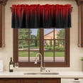 thumbnail image 6 of 2 Pack Valances for Window, Dark Red Black Ombre Short Curtains for Kitchen Bedroom Living Room, Modern Abstract Art Striped Gradient Rod Pocket Small Window Treatment Valance Drapes 42 x 12 Inch, 6 of 8