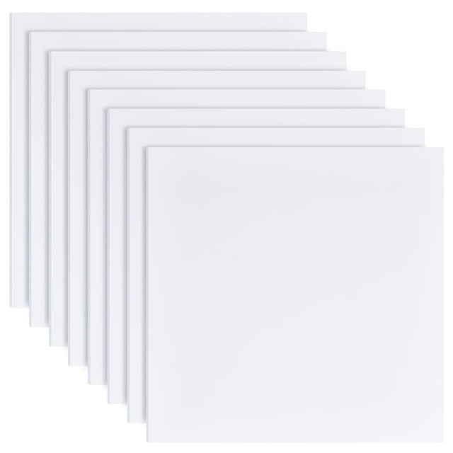 8Pcs 12x12 Inch White Foam Boards 2mm Square PVC Foam Sheet Poster Board for Mounting Crafts Art Display Presentation and Projects
