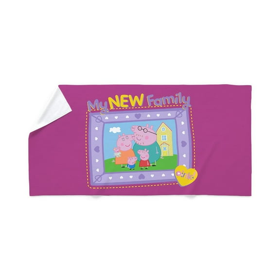 CafePress - Peppa Pig: My New Family - Large Beach Towel, Soft 30"x60" Towel with Unique Design
