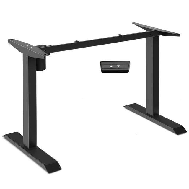 Gymax Electric Sit to Stand Adjustable Desk Frame w/ Button Controller Black