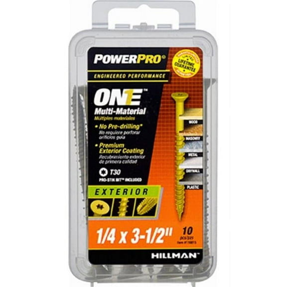 Hillman Fasteners 0.25 x 3.5 in. Exterior Flat Head One Screw - Bronze Epoxy, Pack of 10