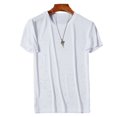 thumbnail image 3 of Camiseta de manga corta para hombre a la moda, camisa impermeable de color sólido para hombre (blanco 3XL), 3 of 8