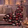 thumbnail image 6 of Assorted Chocolate Hearts and Candies on Black, Romantic Dessert Style for Chocolate Lovers, Red Sweet Pattern and Anniversary Gift, Soft Flannel Blanket for Bedroom and Guest Room, Home Decor, 6 of 9