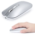 thumbnail image 3 of HXSJ Wireless Mouse Dual??Mode Rechargeable for Bluetooth 5.1 Office Game Universal M50(Silver ), 3 of 8