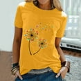 thumbnail image 2 of PENGXIANG T-Shirt Décontracté à Manches Courtes Imprimé Lettres pour Femmes, 2 of 6