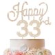 thumbnail image 1 of Lingteer Decoración Para Tarta Con Diamantes De Imitación Dorados De Feliz Cumpleaños Número 33: Saludos Al Cumpleaños Número 33, Centros De Mesa Para Tartas De Fiesta De Aniversario De 33 Años, Decor, 1 of 5