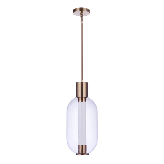 Craftmade - Holmes 23.63 in. 1 Light Dimmable LED Pendant in Satin Brass Finish with Clear Glass