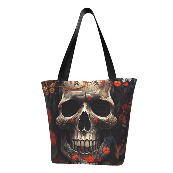 Easygdp Vintage Butterfly Flower Skull Shoulder Bags for Women,Crossbody Bags Shoulder Purse Handbag for Women