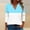12#Light Blue, variant on Tops for Women 2024 Summer Daily Casual 3/4 Length Sleeve V Neck T Shirts Boho Floral Graphic Tees Loose Tunics Trendy Wave Line Blouse