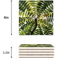thumbnail image 3 of RYLABLUE Green Plant Leaves Set of 6 Coaster for Drinks, Absorbent Ceramic Stone Coasters Cup Mat with Cork Base for Home Kitchen Room Coffee Table Bar Decor, 3 of 4