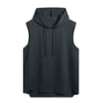 thumbnail image 5 of HBGVBA Men's Hoodie Tank Tops,Workout Sleeveless Muscle Tee,Solid Color Hooded Casual Daily Workout Tank Top, 5 of 5