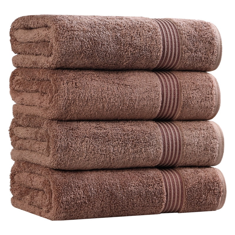 Superior Egyptian Cotton Absorbent Mocha Bath Towel Set of 4