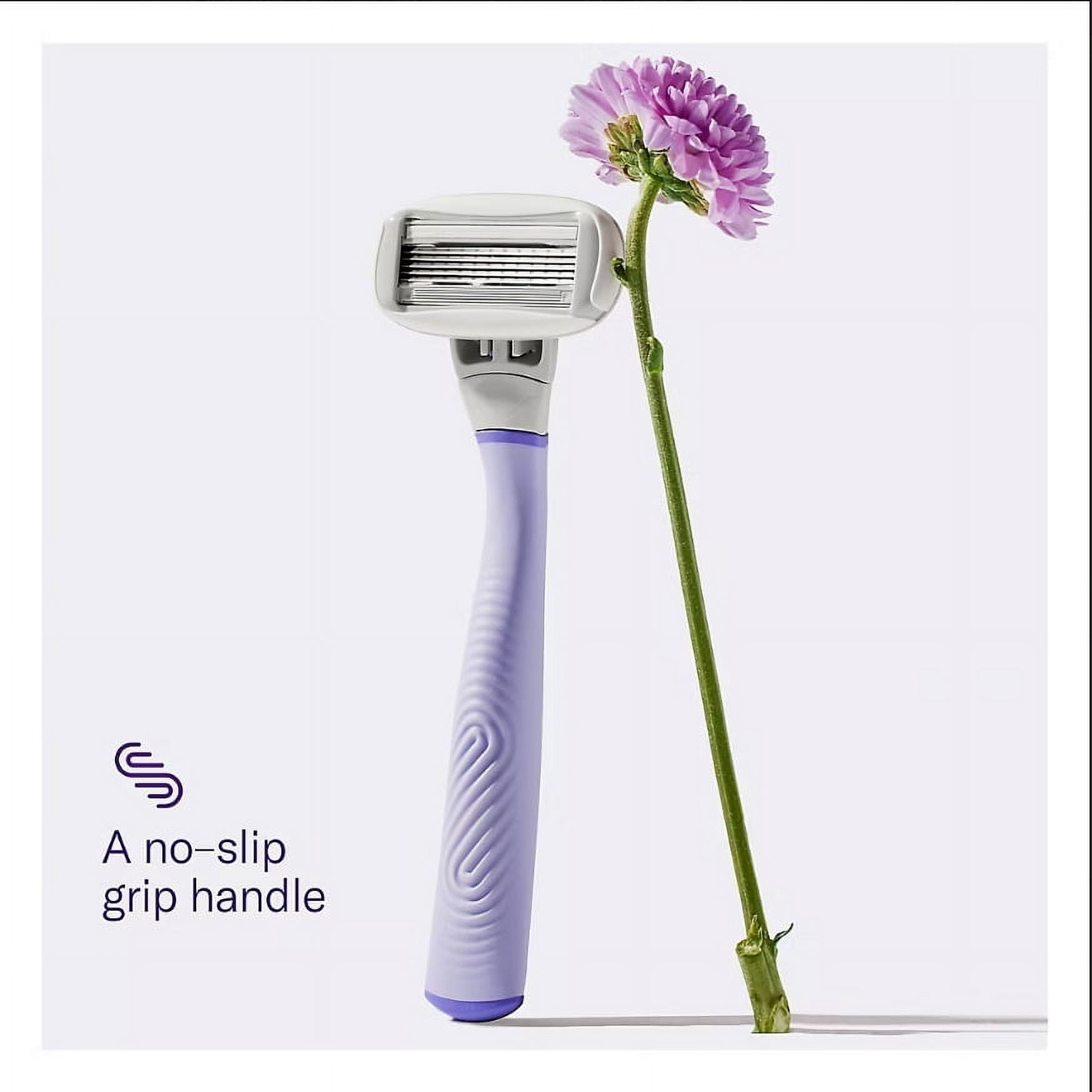 Flamingo Women's Razor Shaving Kit, 1 Handle, 11 Razor Blade Refills, 1 Shower Holder - Lilac