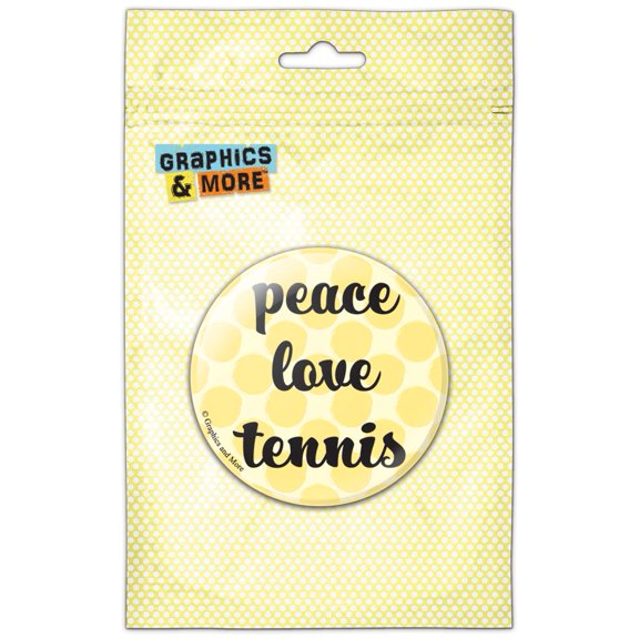 Peace Love Tennis Pinback Button Pin Badge