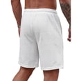 thumbnail image 6 of Lounge Sweat Shorts for Men Cable Knit Drawstring Shorts Elastic Waist Casual Short Pants Solid Lightweight Summer Bermuda Shorts Vacation Beach Wear, 6 of 6
