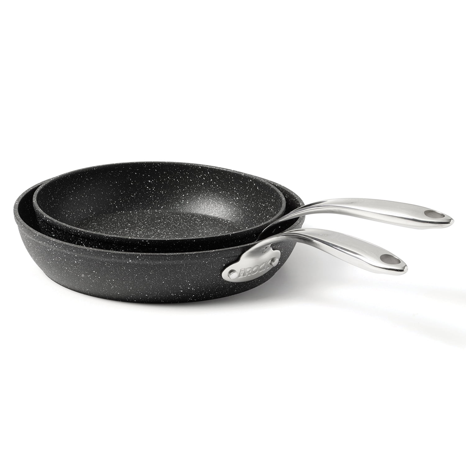 Heritage The Rock Frying Pan, Non-stick, Dishwasher & Oven Safe, Black,  2-pk, 26cm & 30cm