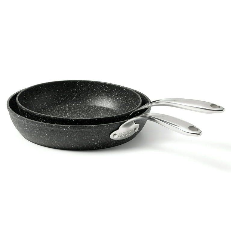 Starfrit The Rock ZERO 9.5 Ceramic Fry Pan, Black/Silver 