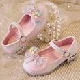 thumbnail image 4 of Princess Ballet Flats for Girls Toddler Kids Crystal Rhinestones Glitter Bow Low Heels Dress Shoes Pink, 4 of 6