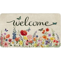 Hello Spring Door Mat Welcome Mat 30" X 17" Gnome Spring Welcome Mats Outdoor Decor Holiday Low-Profile Floor Mat Switch Mat for Indoor Outdoor