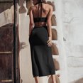 thumbnail image 3 of Lilgiuy Womens Solid Sleeveless Hollow Out Halter Dress Summer Casual Dress, 3 of 6