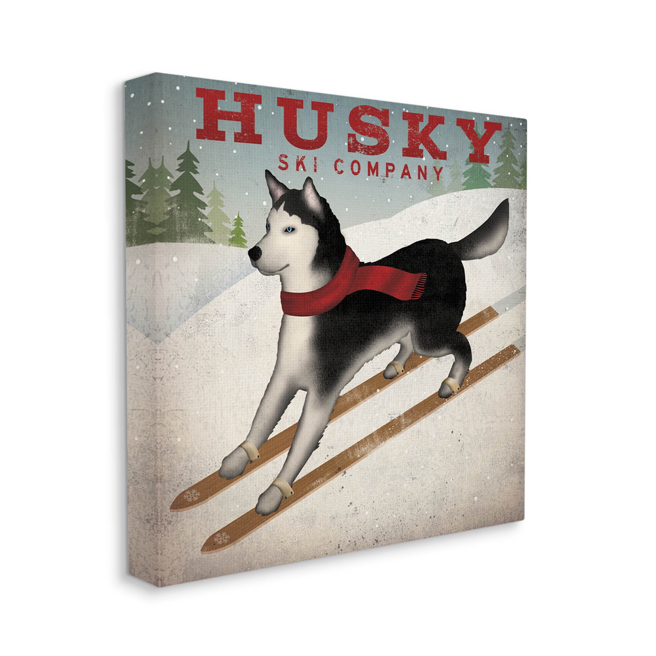 Stupell Industries Husky Ski Company Winter Slopes Dog Graphic Art Gallery Wrapped Canvas Print Wall Art, Design by Ryan Fowler