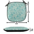 thumbnail image 5 of Teal Chair Seating Cushion Set of 12, Classical Lace Style Pattern with Romantic Feminine Elements Inspired Art Print, Seat Pads for Office with Anti-slip Backing, 16"x16", Teal Beige, by Ambesonne, 5 of 6