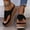 Black, variant on HAOTAGS Womens Summer Wedge Sandals Slide Sandals Clip Toe Casual Beach Shoes Black Size 9