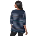 thumbnail image 2 of Jessica London Women's Plus Size Boatneck Tunic Top 3/4 Sleeve Shirt  Loose Fit, 2 of 6