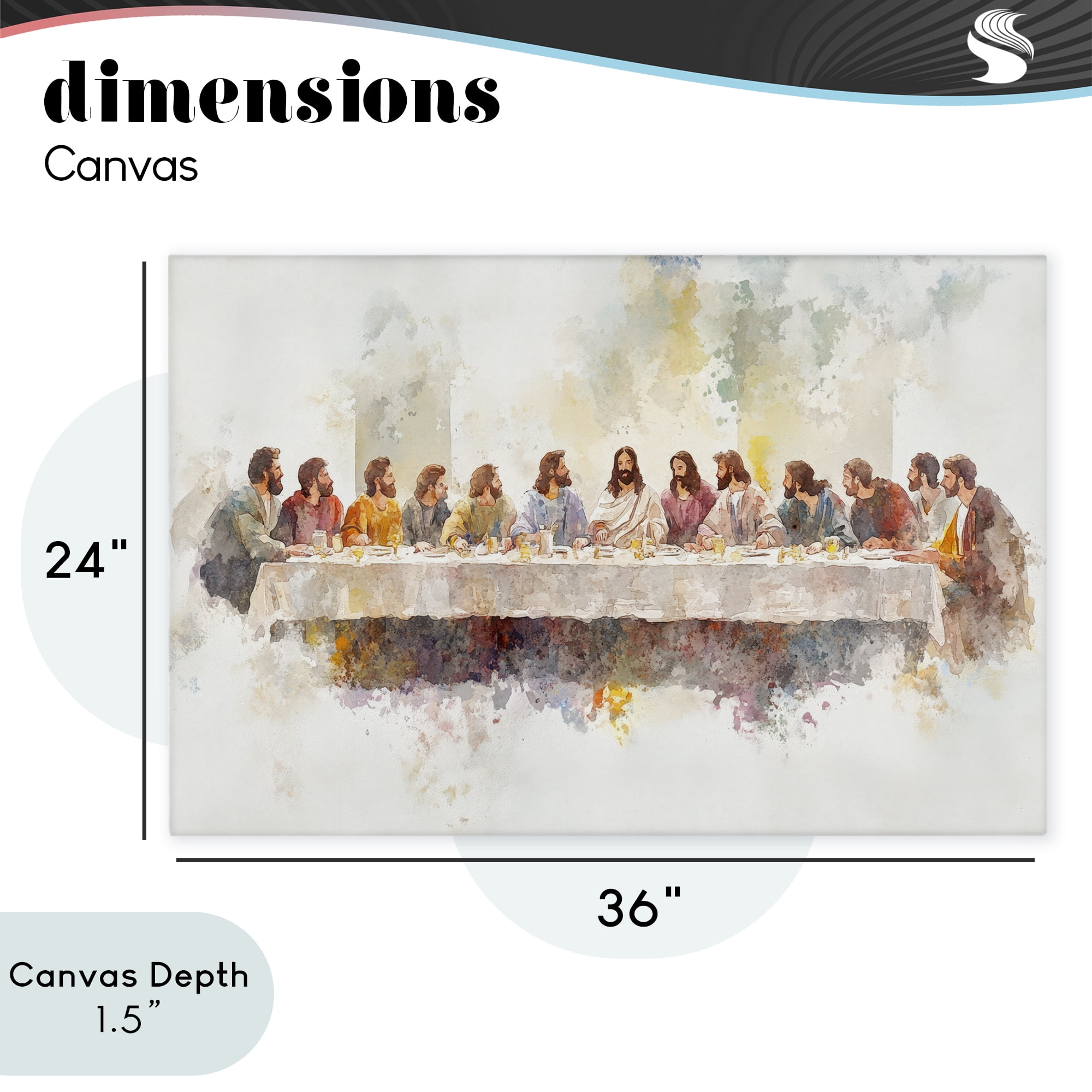 Stupell Industries Watercolor Supper Spirituality Canvas Wall Art, design by Petal Prints Design