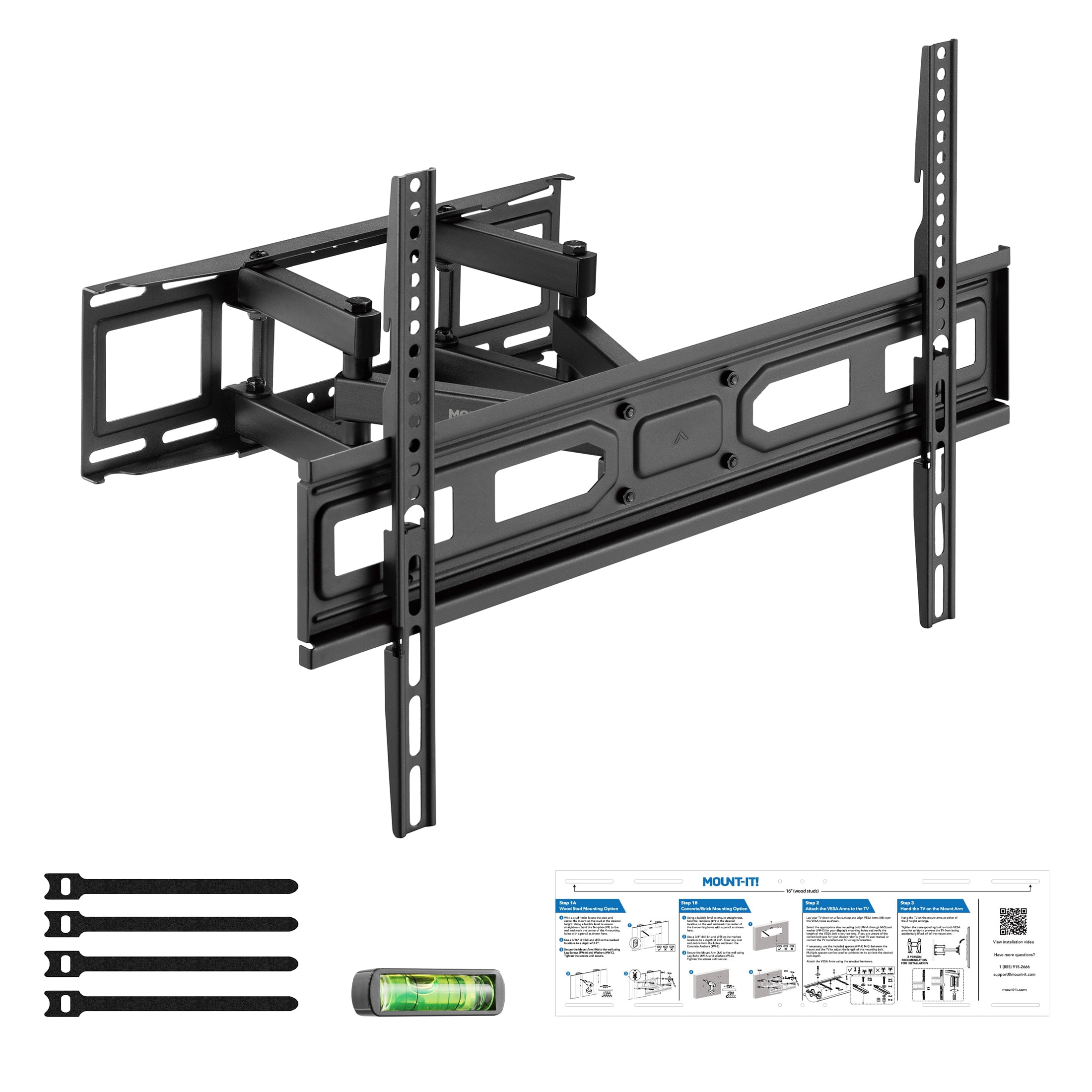 Mount-It! Full Motion TV Wall Mount, Fits 37" to 80" Tv's, Capacity 88 lbs., 14" Extension, Lifetime Warranty