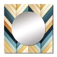 thumbnail image 2 of Designart "Mosaic Chevron Merge" 0 Square Mirror Wall Decor Glam - Large Gray Square Bathroom Mirror - Square Printed Wall Mirror Art, 2 of 5
